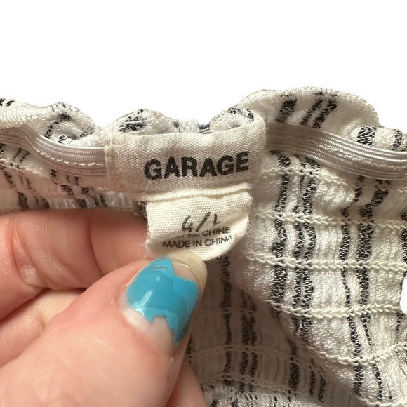 Garage Strapless Romper White/Black Stripes Sz L - Picture 3 of 7